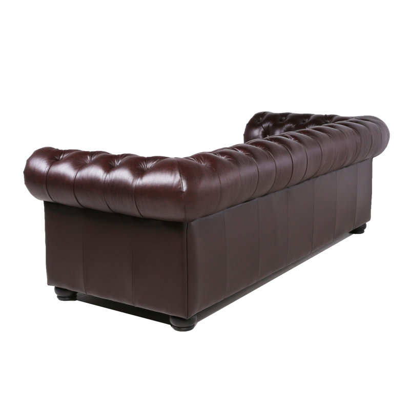 Cargill Genuine Leather Chesterfield 95 Rolled Arm Sofa Reviews