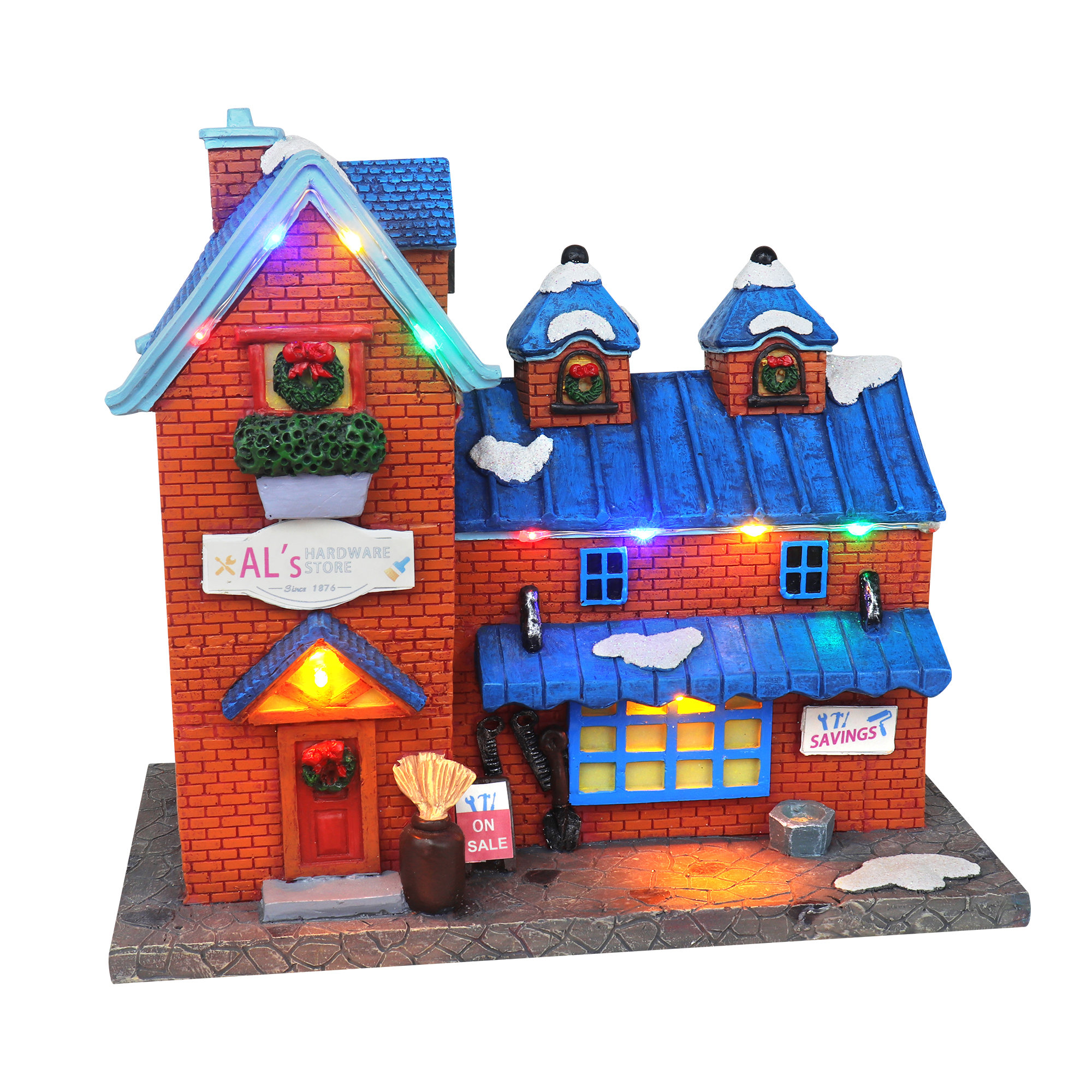 The Holiday Aisle® Hardware Store Lighted Musical Snow Christmas
