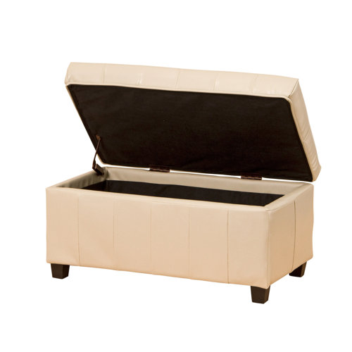 Wines Upholstered Storage Bench Marlow Home Co. Upholstery: Cream