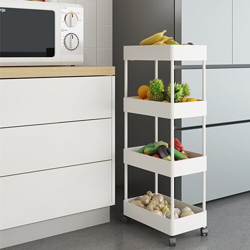 Gray Set of 3 Wardrobe Storage Organiser Cart Rolling Trolley Storage Cart Plastic Storage Basket Shelves Foldable Closet Containers for Home Kitchen Bedroom Wardrobe Storage Box with Wheels 