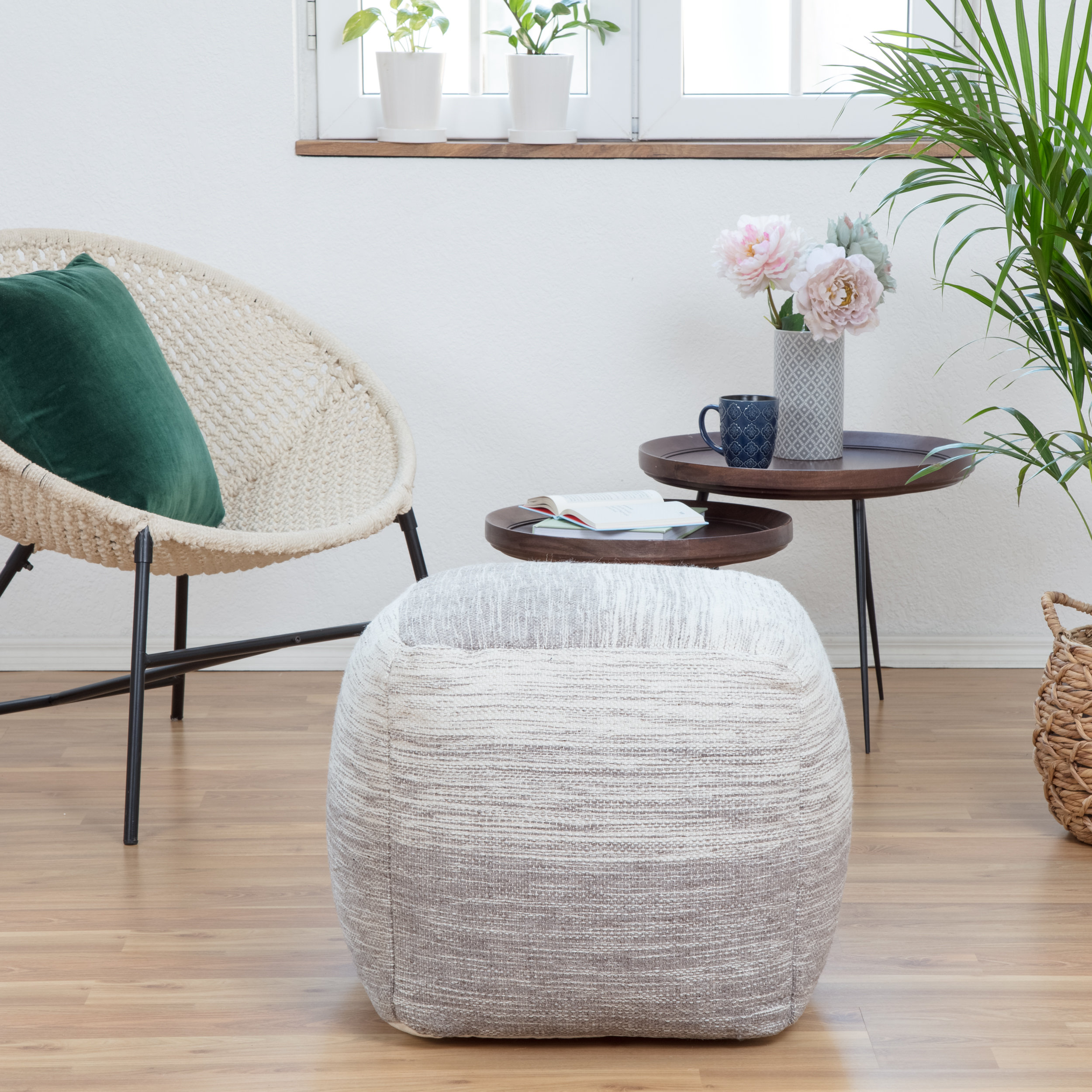 Mistana Teagan 20 Wide Square Pouf Ottoman Reviews Wayfair