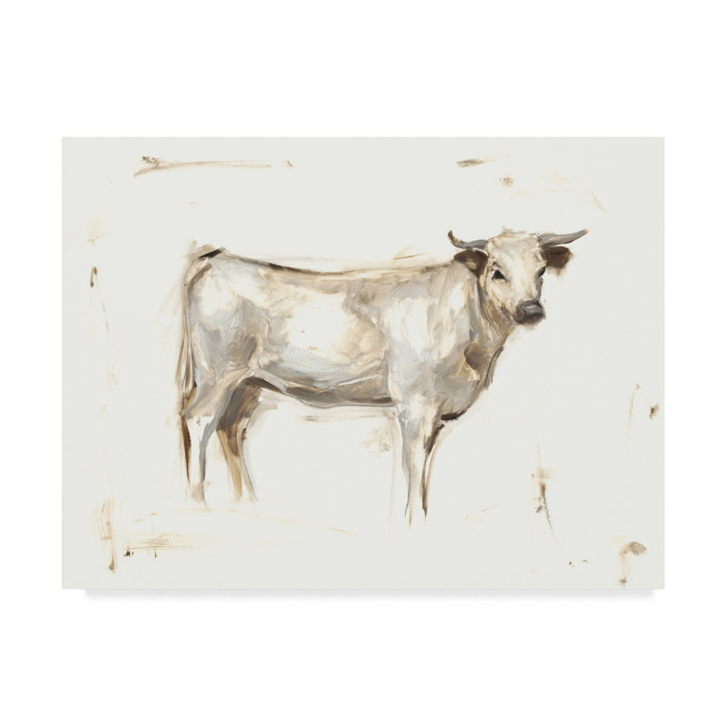 Millwood Pines White Cattle I Acrylic Painting Print On Wrapped