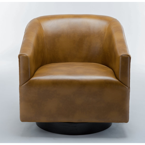 Modern Contemporary Camel Leather Swivel Chair Allmodern