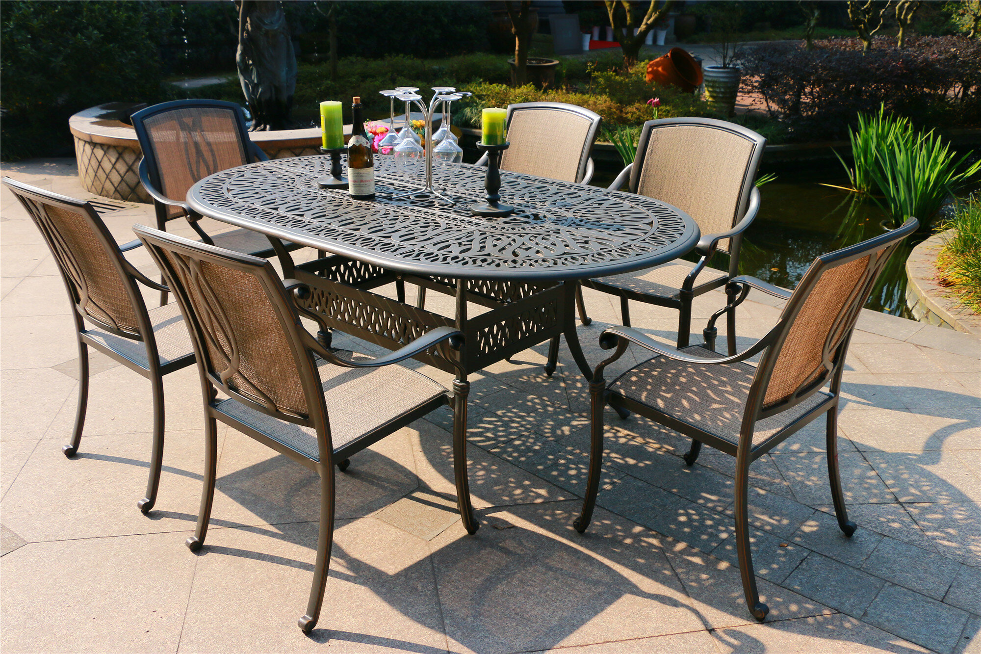 oval patio table set