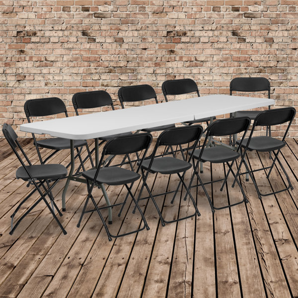 Flash Furniture 96 Plastic Rectangle Folding Table With 10 Chairs Reviews Wayfair Discover indoor folding tables & chairs on amazon.com at a great price. 96 plastic rectangle folding table with 10 chairs