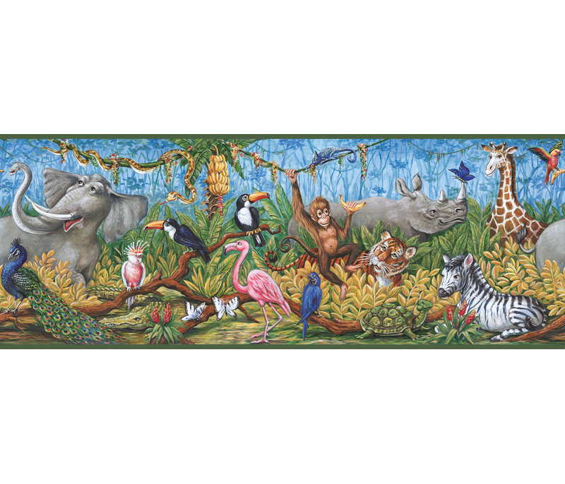Zoomie Kids Meltzer Swinging Jungle 15 X 8 Wildlife 3d Embossed
