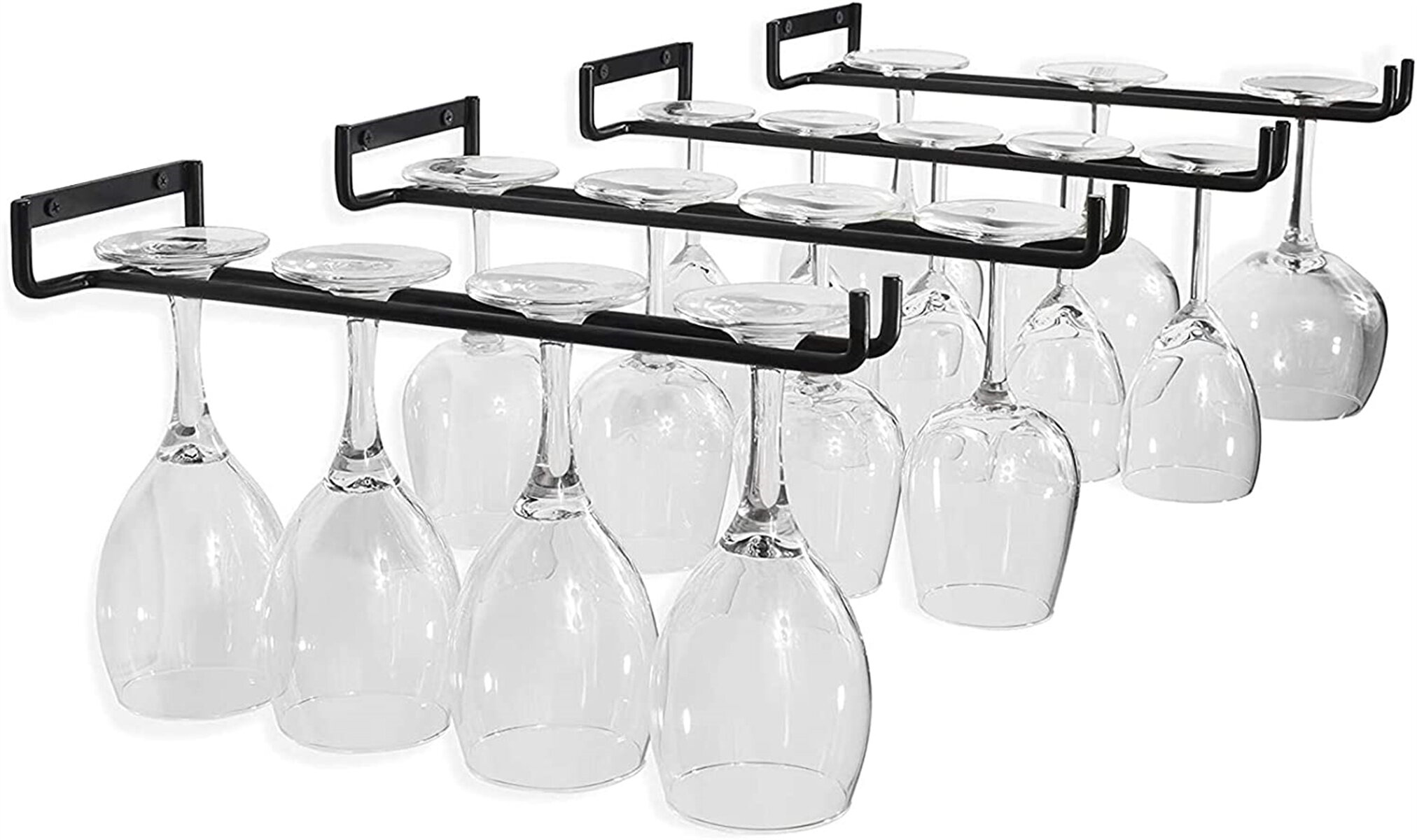 Single Layer Organizer Stemware Wine Glass Rack Bar Holder Under Cabinet Hanging