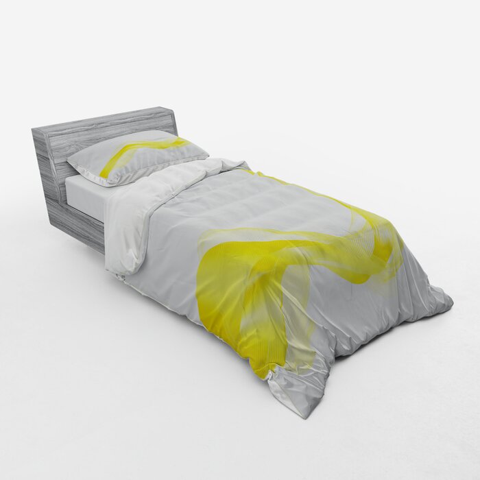 East Urban Home Yellow And White Duvet Cover Set Wayfair