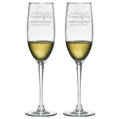 husband and wife champagne glasses