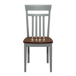 Jace Solid Wood Slat Back Side Chair In Gray (Set Of 2) By August Grove