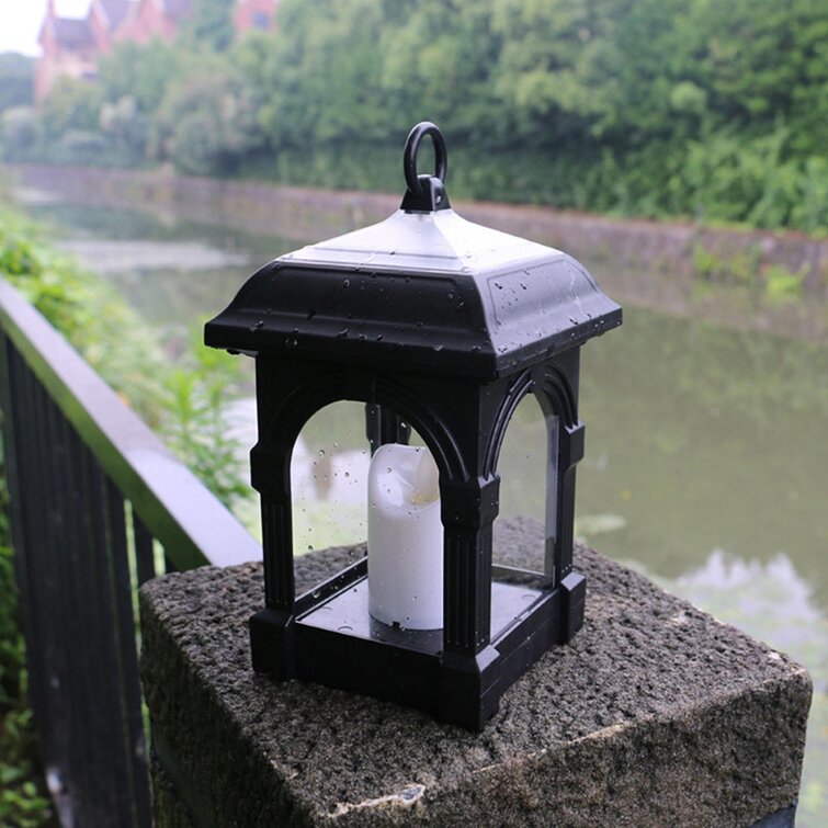 Solar Lantern Candle Lights Waterproof Hanging Lamp Patio Lawn and Garden Decor 