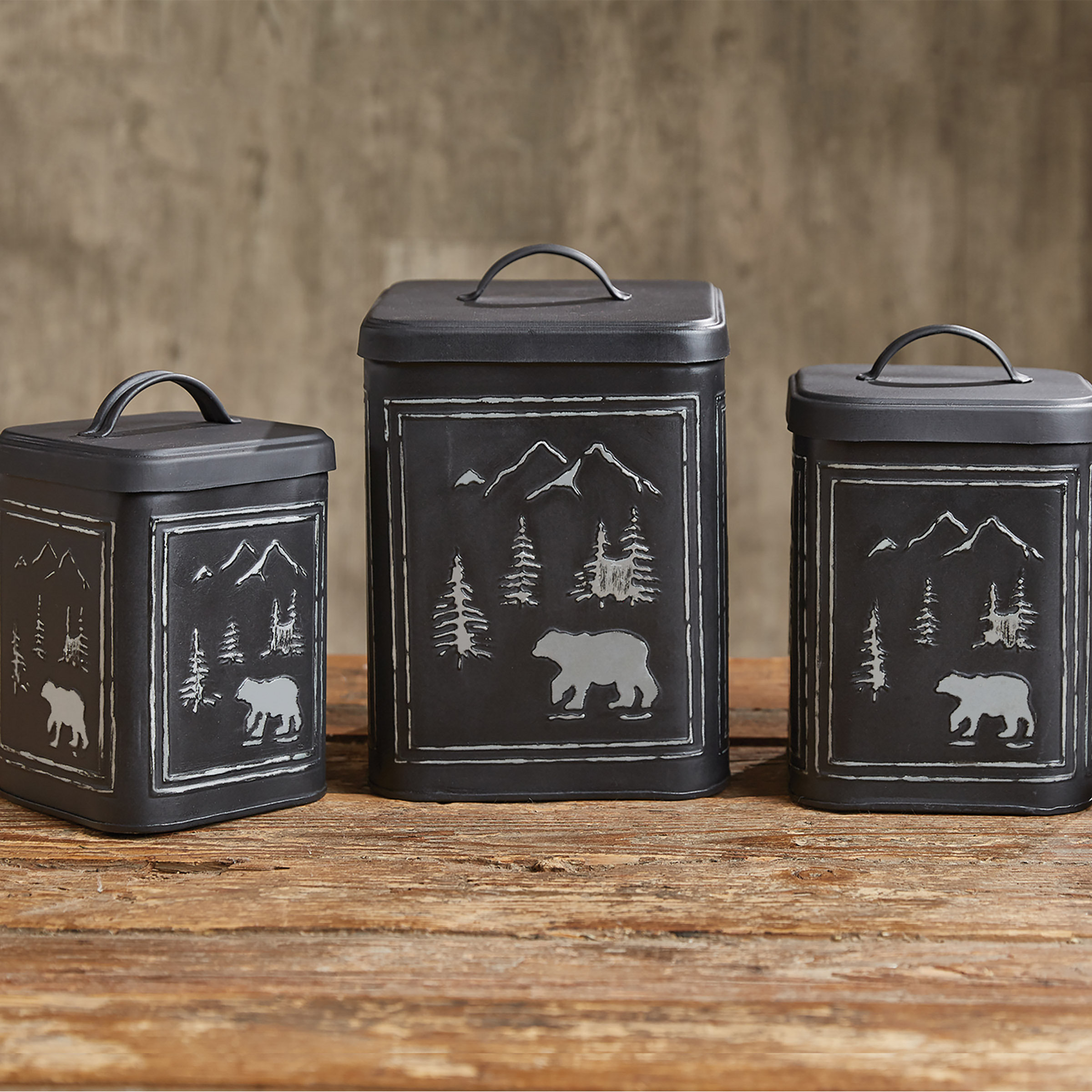 Loon Peak® Bear 3 Piece Kitchen Canister Set Wayfair