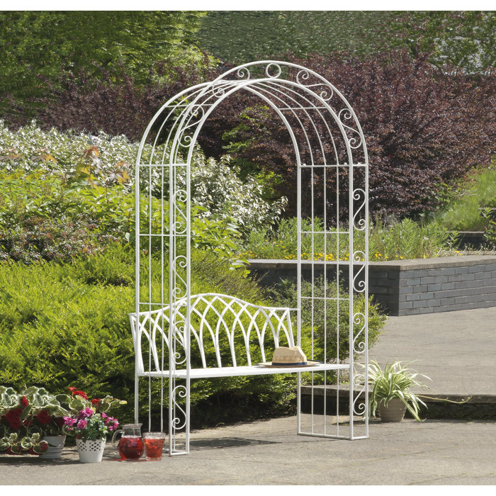 Ophelia Co Abbas Cast Iron Arch Garden Bench Reviews Wayfair Ca