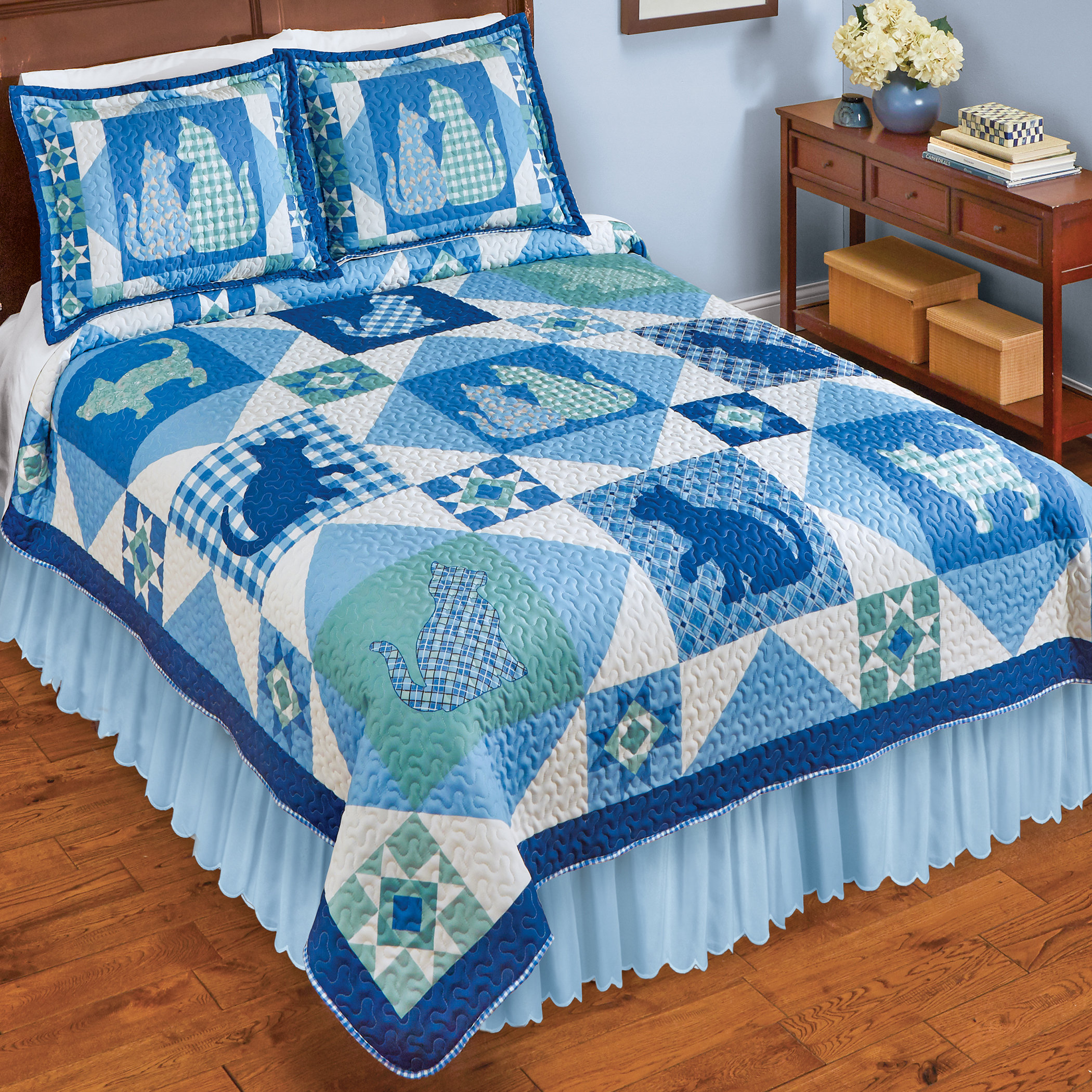 Winston Porter Abhia Blue/Sage Microfiber Quilt Wayfair