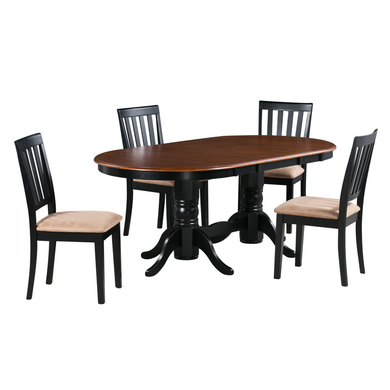 Alcott Hill Amari 5 Piece Extendable Solid Wood Dining Set Wayfair