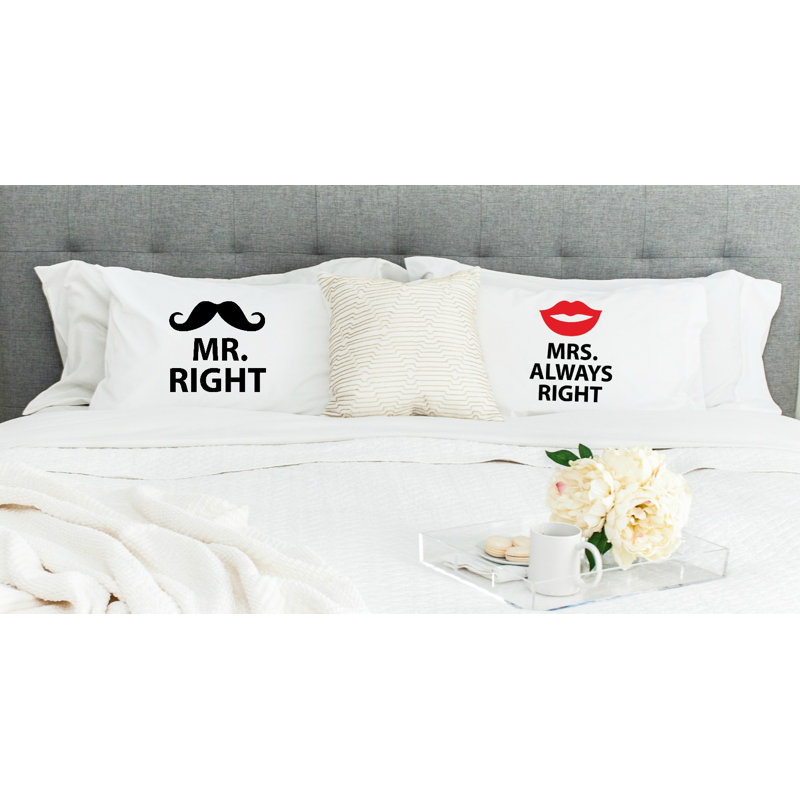 Love You A Latte Shop Mr Right And Mrs Always Right Pillowcases