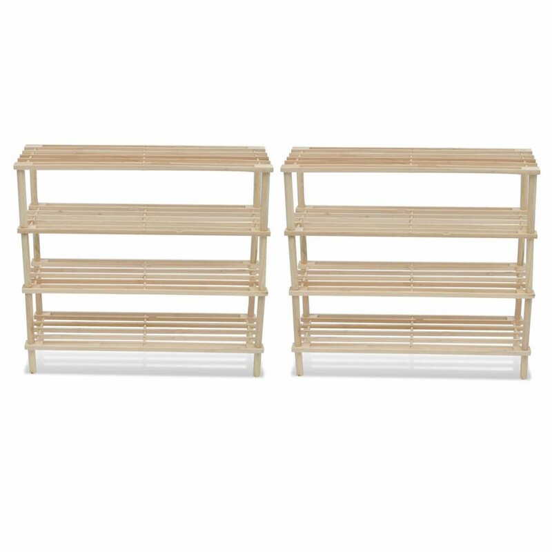 Beachcrest Home Wooden 4 Tier 24 Pair Shoe Rack Wayfair Co Uk