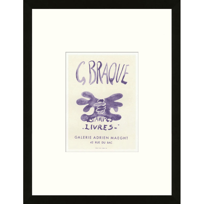 School of Paris 'Estampes Livres Paris 1958' by Georges Braque Framed Lithograph