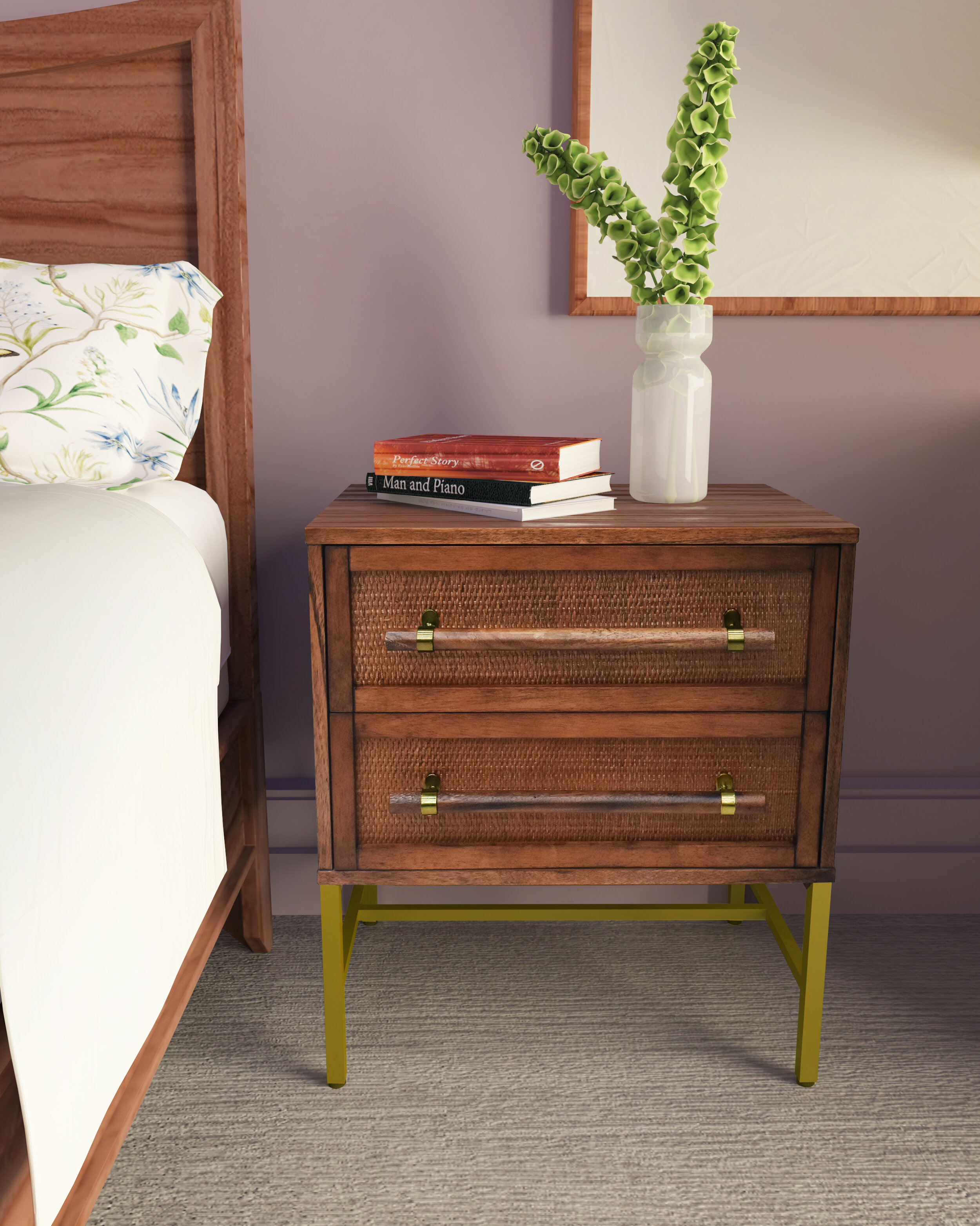 Hopper Studio Sophia 2 Drawer Solid Wood Nightstand Reviews Wayfair