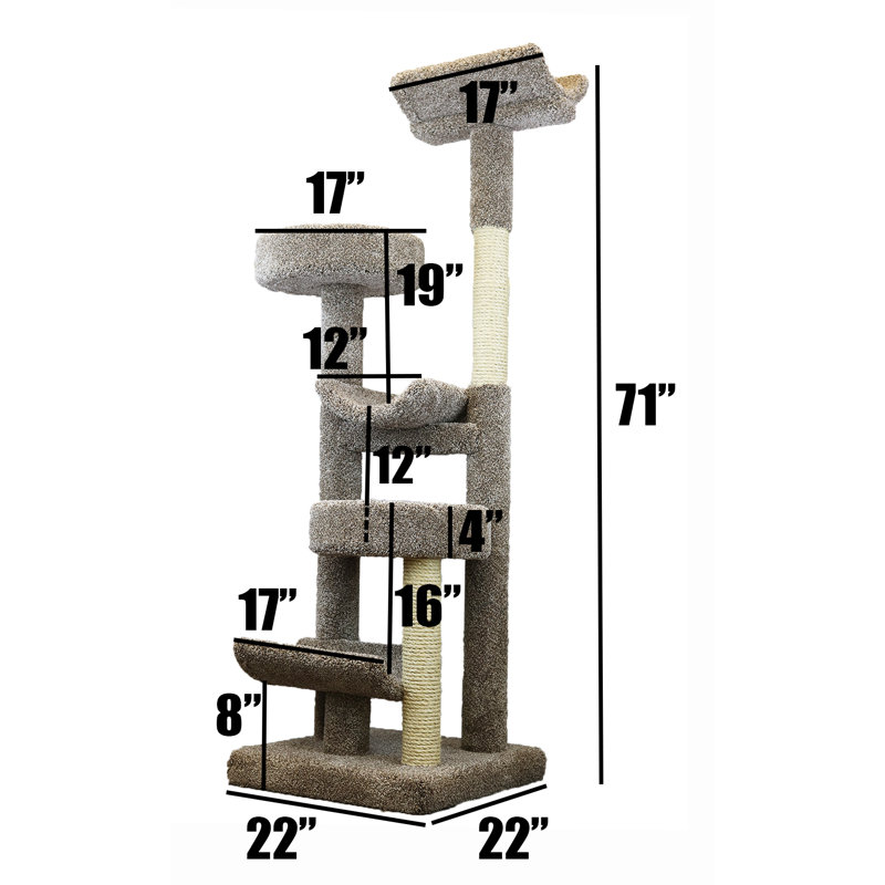 Prestige Cat Trees 72 Staggered Play Tower Cat Condo Reviews Wayfair