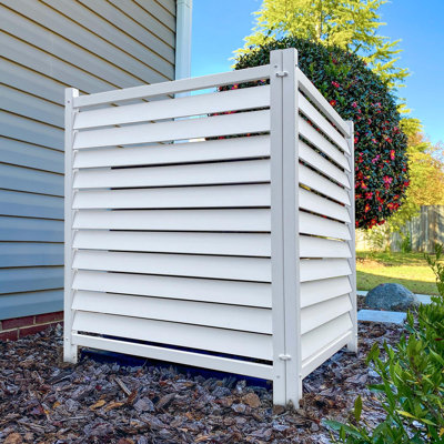 44in H x 36in W (2 Panels) No Dig Enclo Waverly Vinyl Privacy Screen, Outdoor Privacy Screen Panels, Trash Can Enclosure, Air Conditioner & Pool Equipment Enclosure