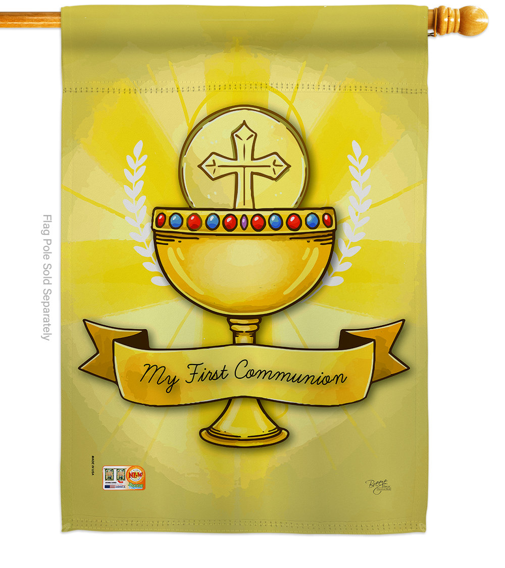Breeze Decor My Holy Communion 2 Sided Polyester 40 X 28 In House Flag Wayfair