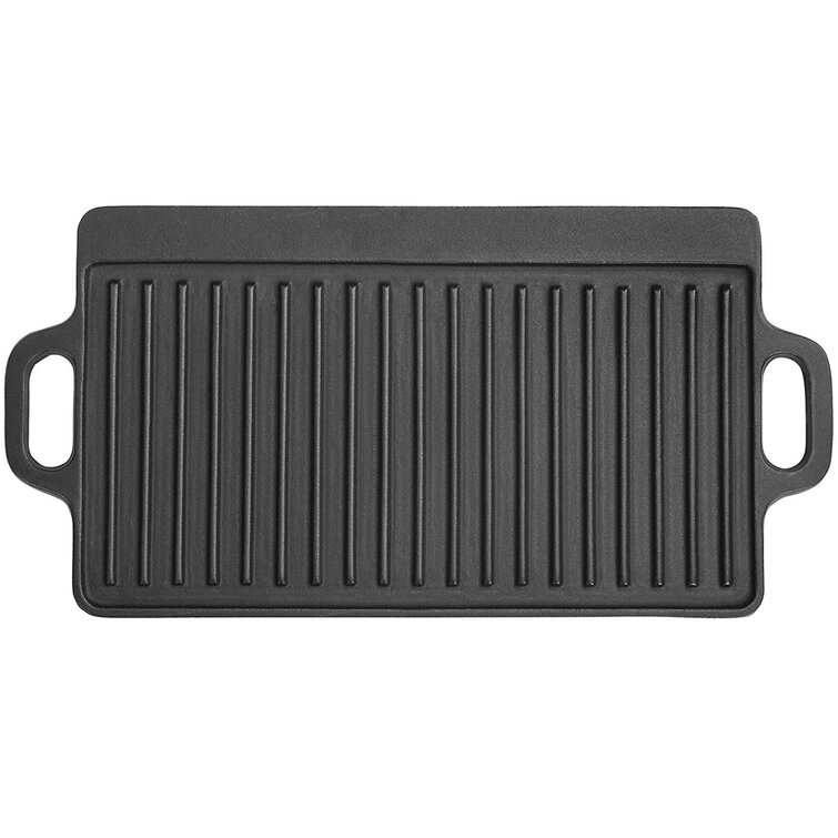 Cast Iron Reversible Grill/Griddle,12-Inch Double Handled Cast Iron Stovetop Grill/Griddle 