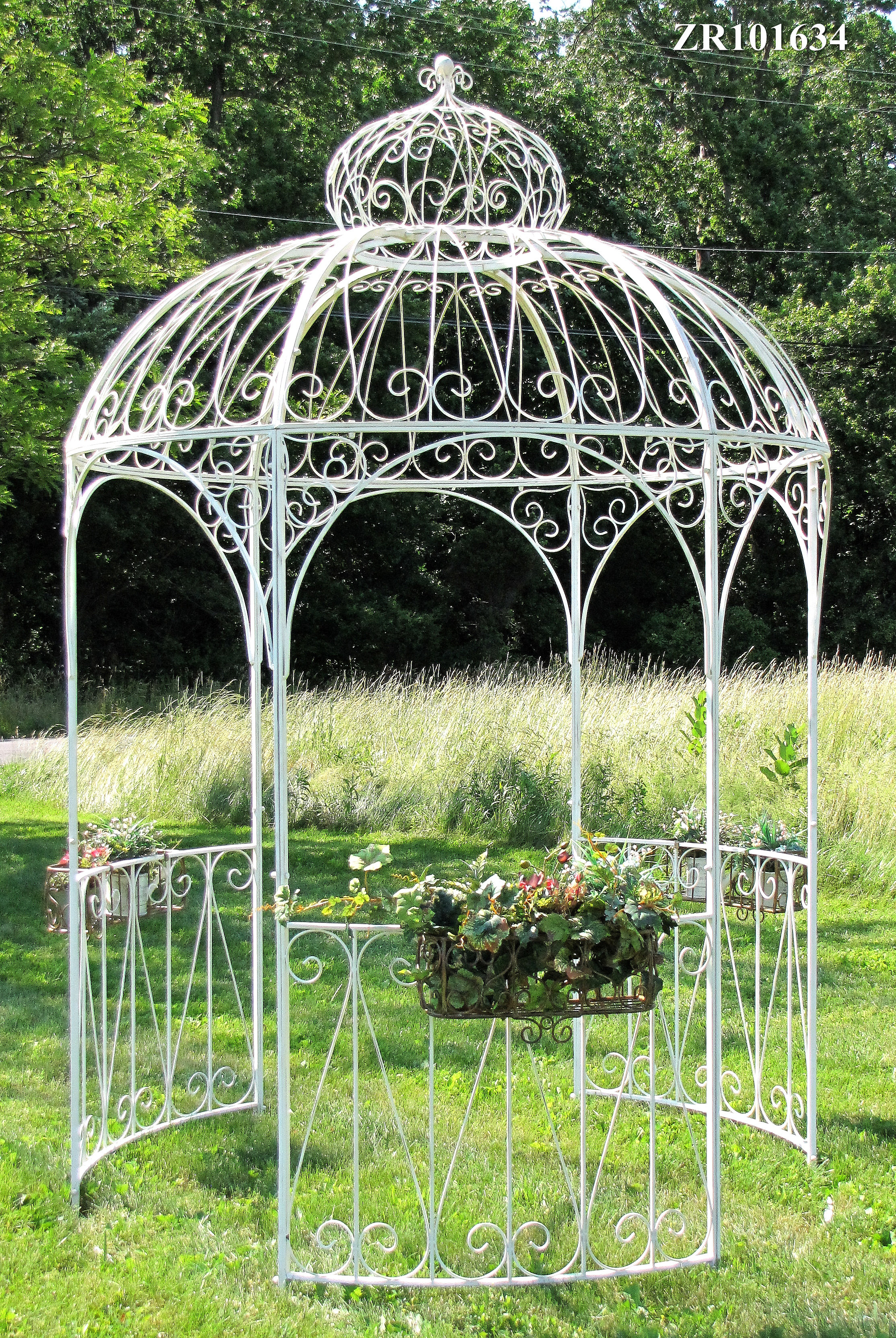 Zaerltdinternational Round 7 Ft W X 7 Ft D Iron Patio Gazebo