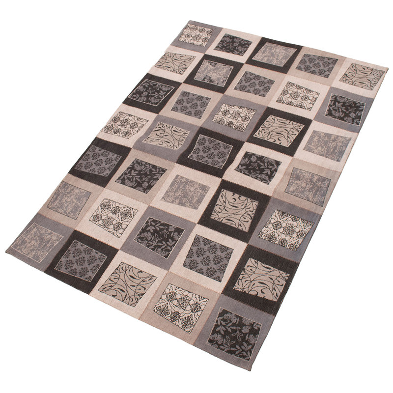 Red Barrel Studio Ira Collage Hand Tufted Black Gray Area Rug Wayfair