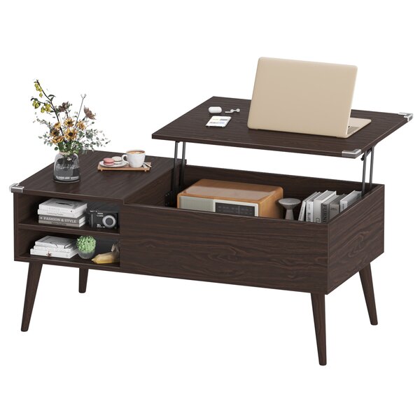 Corrigan Studio® Wood Lift Top Coffee Table With Hidden Compartment And ...