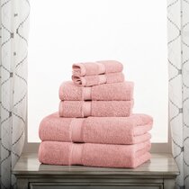 Luxury Bath Towels Large 2 Pack Hotel Collection Towel 35x70 Pink 