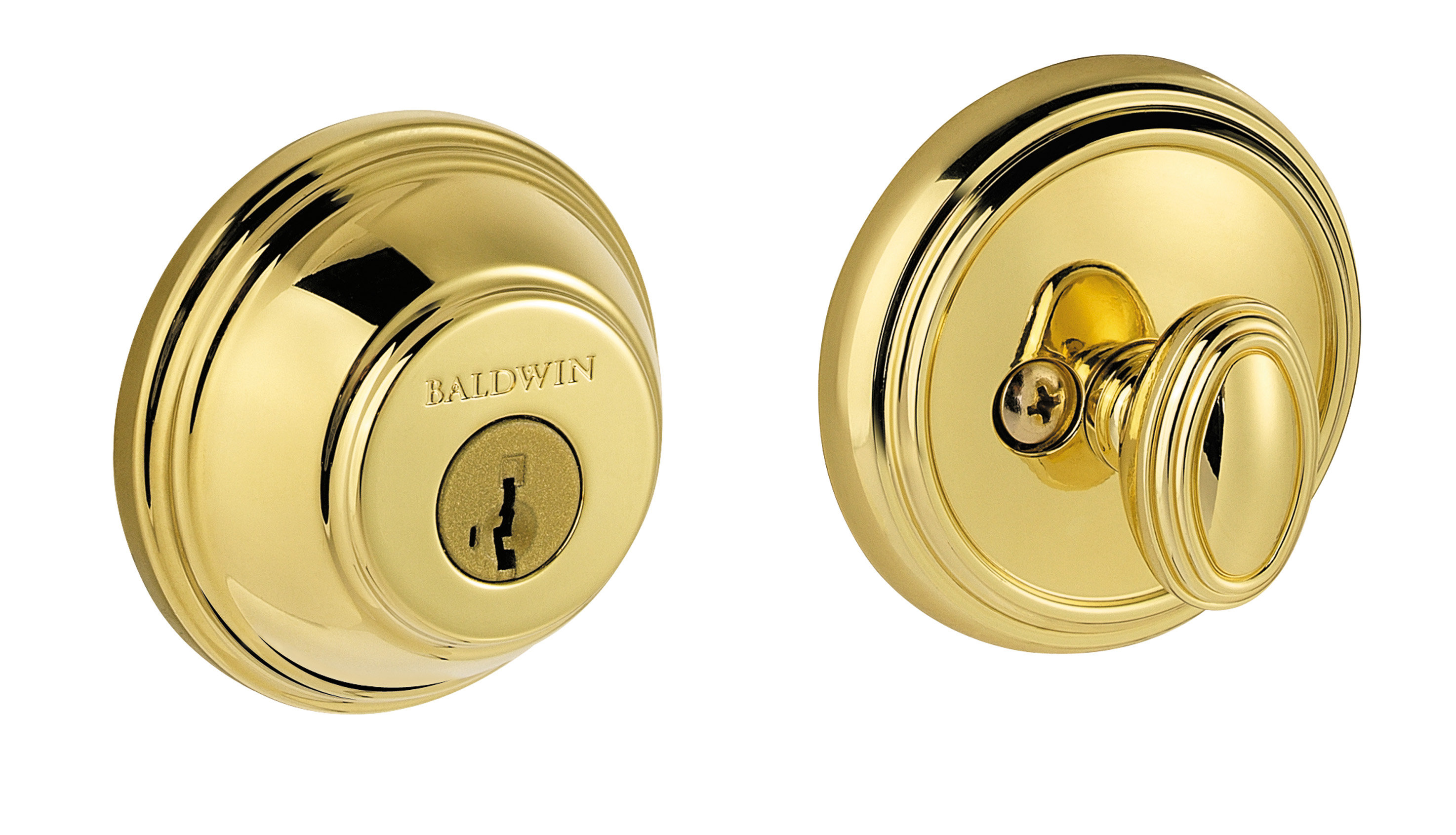 Split Finishes Available Baldwin Traditional Square Double Cylinder Deadbolt