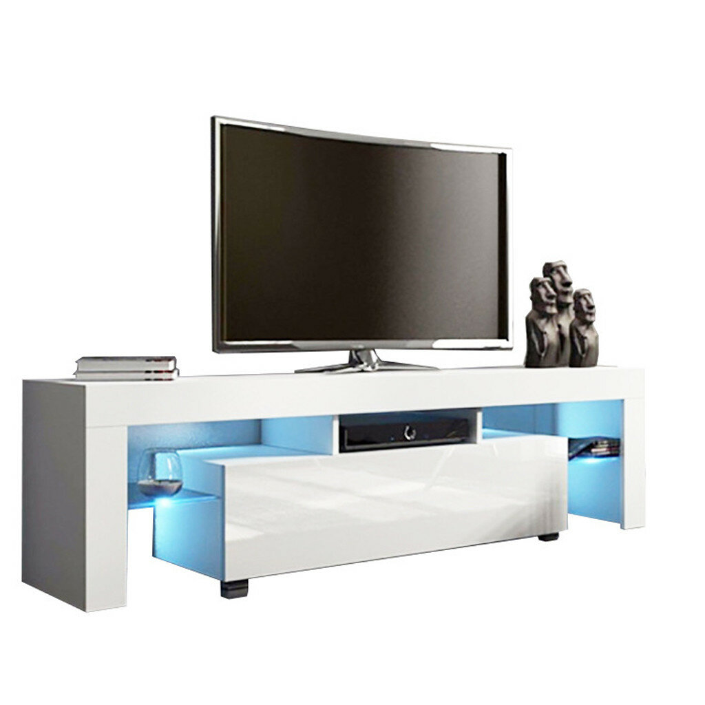 Details about   Wall-Mount Floating 71in TV Stand Cabinet with 20 Color LED Entertainment Center 