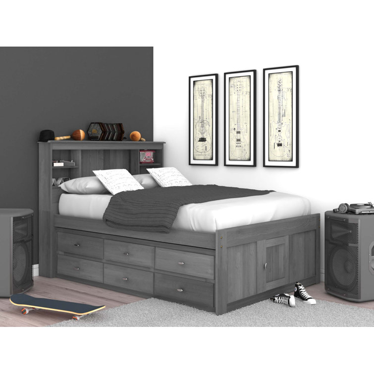 Birch Lane Boles Full 6 Drawer Solid Wood Platform Bed With Bookcase By Birch Lane Reviews Wayfair