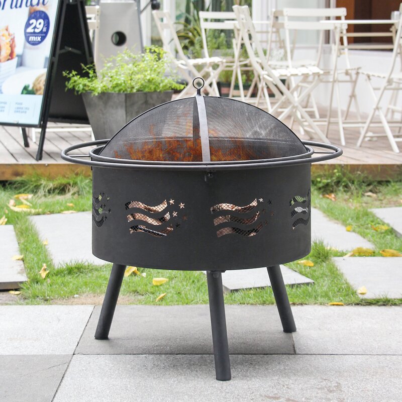 Red Barrel Studio® 30 Inch Outdoor Fire Pit With Round ...
