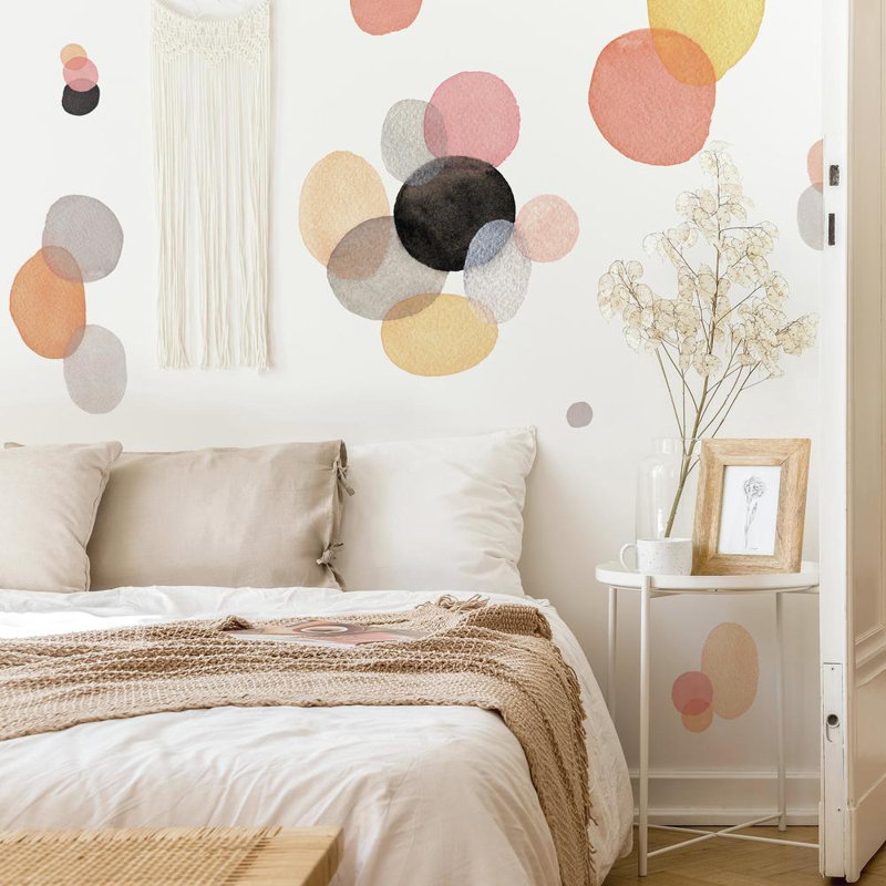 Zoomie Kids Abstract Watercolor Shapes Peel And Stick Giant Wall Decal Wayfair