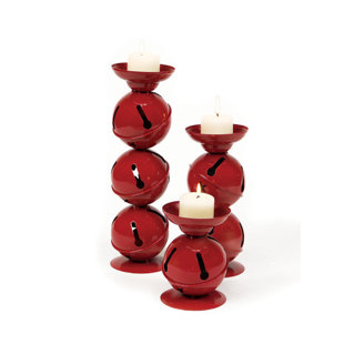 3dRose cst/_5919/_3 Christmas Red Bells Ceramic Tile Coasters Set of 4