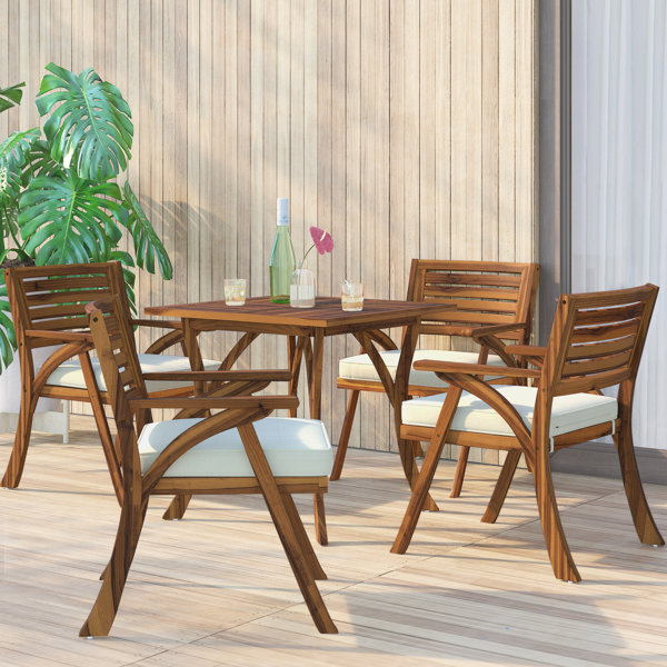 Mercury Row Ajax 5 Piece Dining Set With Cushions Reviews Wayfair
