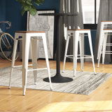 Jamar 30 Metal Bar Stools Wooden Seat (Set of 4) by 17 Stories