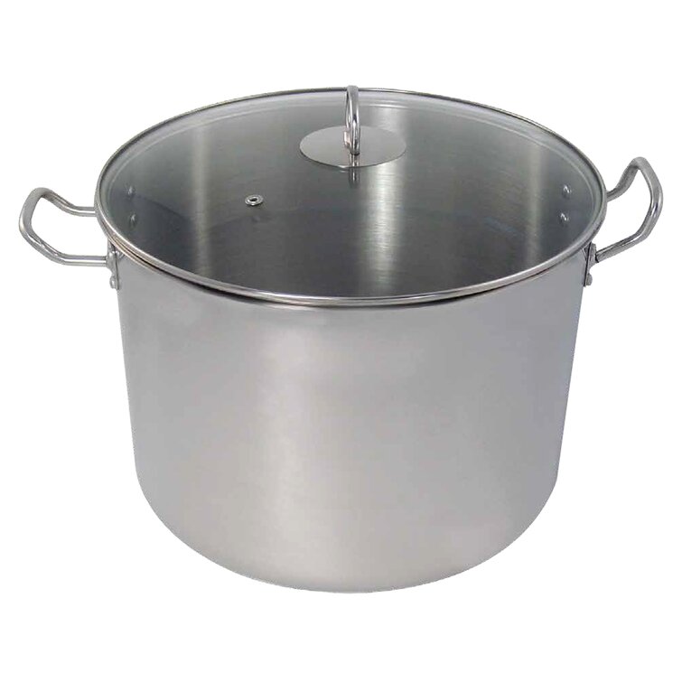 Tri-Ply Stainless Steel Stock Pot Commercial Grade Sauce Pot for Canning w Stick Resistant Interior Stay Cool Handles and Induction Compatible Camerons 16 Quart Stockpot