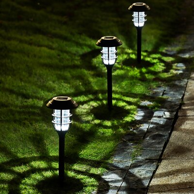 Black Low Voltage Solar Powered Integrated LED Pathway Light