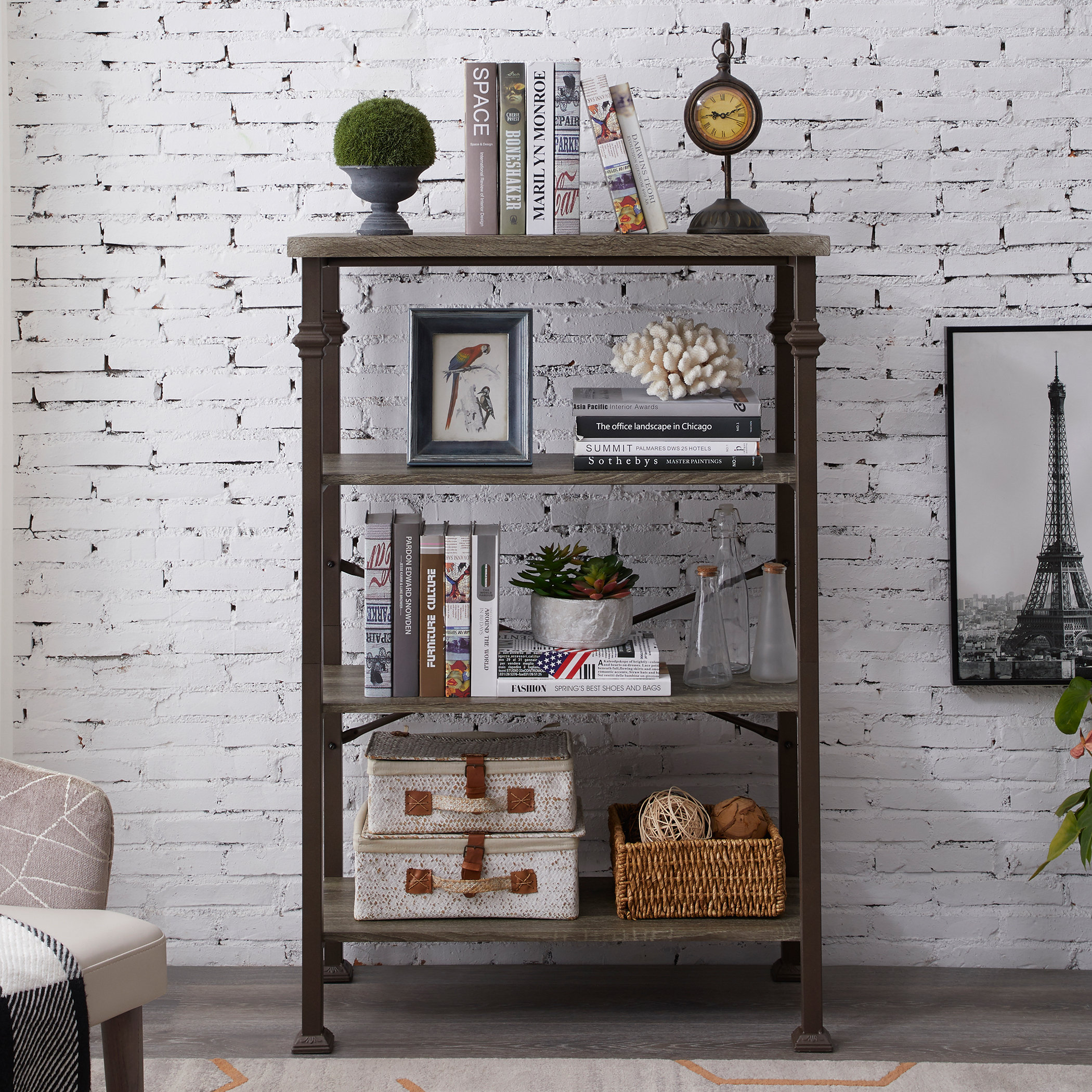 Williston Forge Ebro Steel Ladder Bookcase Wayfair
