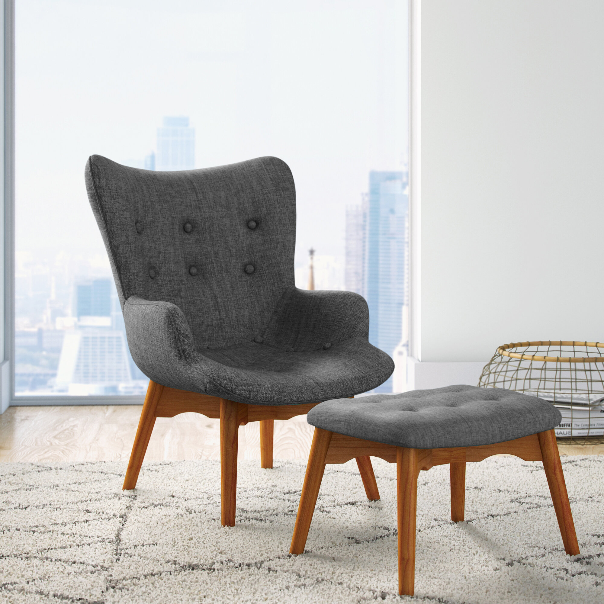 Cheri 15 75 Lounge Chair And Ottoman Reviews Allmodern
