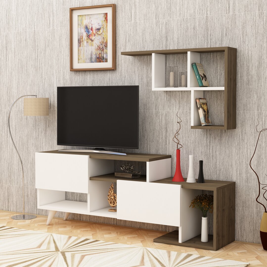 Pilmin TV Stand And Entertainment Center - Atlantic Pine & White 