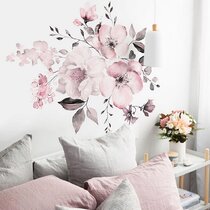 3D Flower with Raindrops TV Background Self adhesive Wallpaper Bedroom Decals 