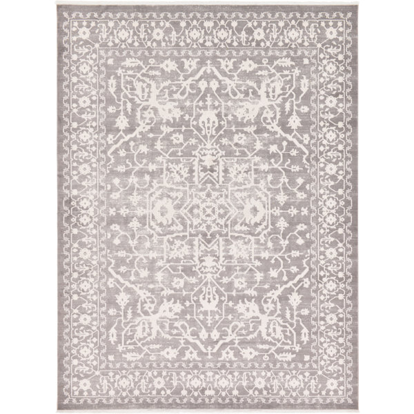 Omri Power Loom Light Gray Area Rug