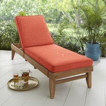 White & Orange Striped Cotton Mattress Garden Bench Lounger Cushion 2 Sizes 
