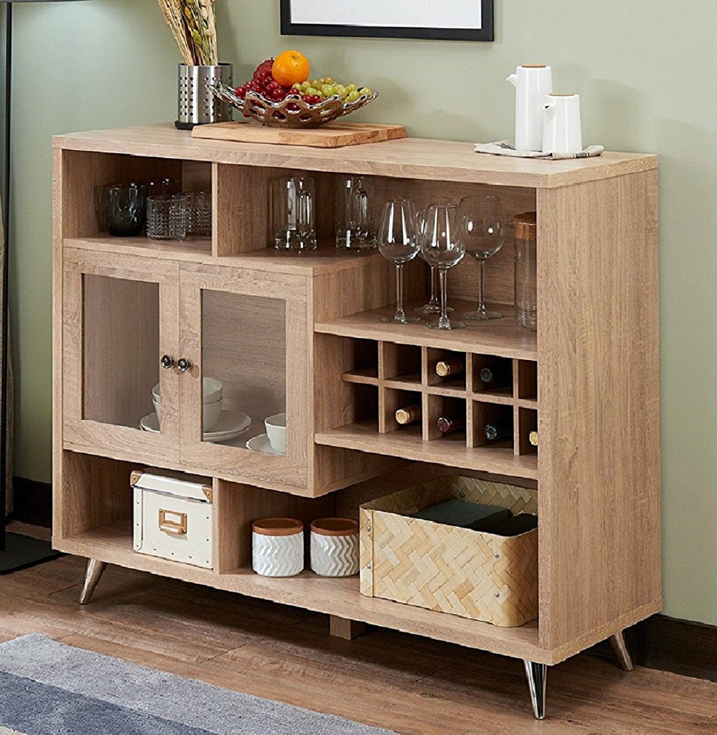 Brayden Studio Duong Wooden Bar With Wine Storage Wayfair