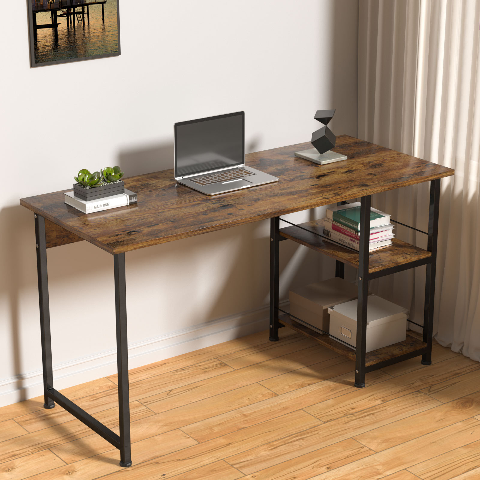 desk with second shelf