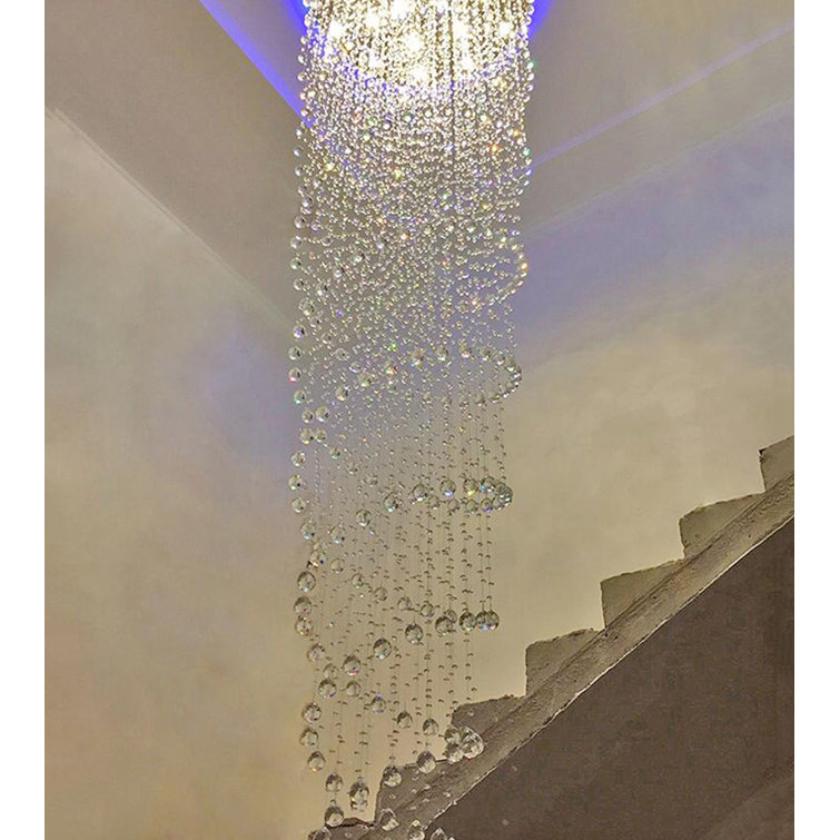 8 - Light Dimmable Light Spiral Chandelier Remote Control Dimming Light  Crystal Light Fixtures